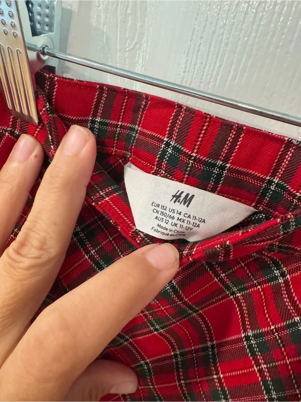 2 Skirt Bundle – H&M Red Tartan + Zara Black & White Plaid Size 14 / 13–14